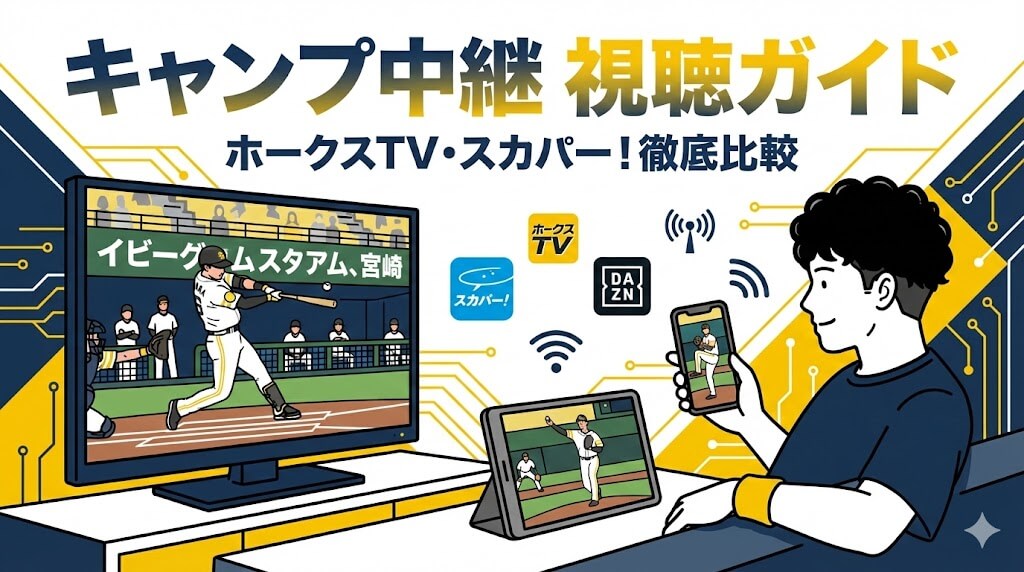 キャンプ中継をホークスTVやCS放送で観る方法