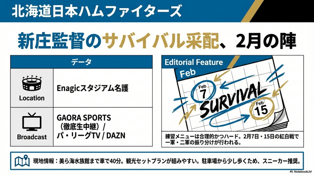 プロ野球のキャンプの日程の2026年日本ハムまとめ