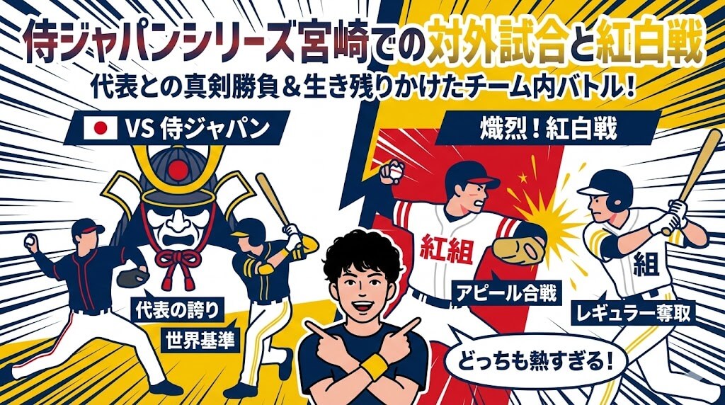侍ジャパンシリーズ宮崎での対外試合と紅白戦