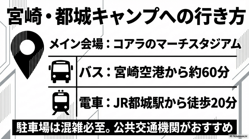 各会場へのアクセス方法と駐車場の混雑状況
