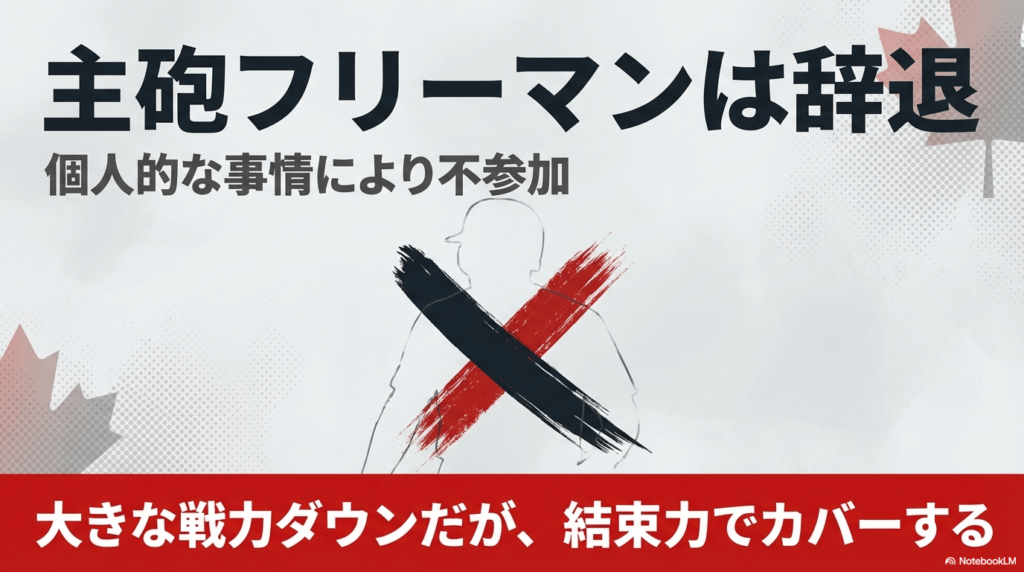 速報フレディ・フリーマンは個人的な事情により辞退