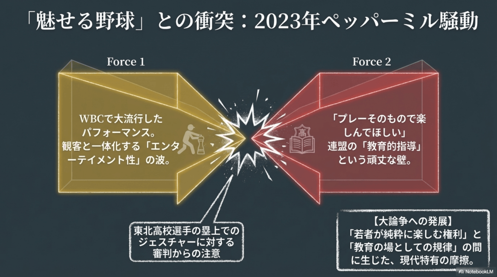 ペッパーミル禁止騒動で見えた見せる野球との相克